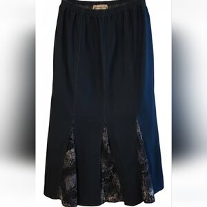 Vintage Saint Germain Paris Denim Maxi Skirt Size Medium Flowy